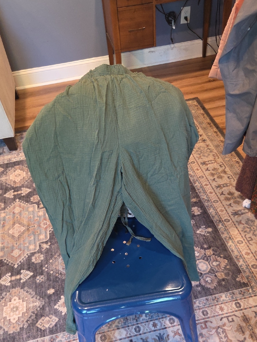 Lightweight Olive Green Gauze Pants